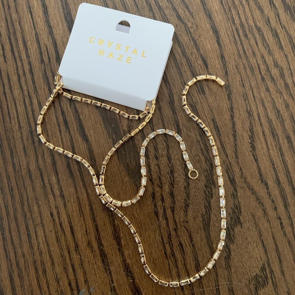 Crystal Haze Mini Baguette Lariat Necklace